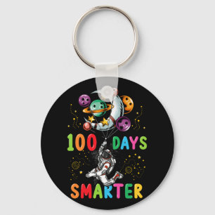100 Days Smarter 100th Day of School Astronaut Key Ring