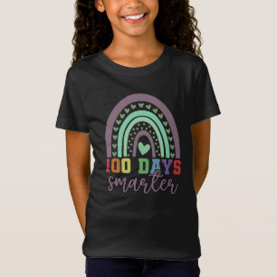 100 Days Smarter 100th Day of School Cute Rainbow T-Shirt