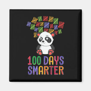 100 Days Smarter 100th Day of School Outfit Panda  Magnet