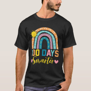 100 Days Smarter 100Th Day Of School Rainbow Teach T-Shirt