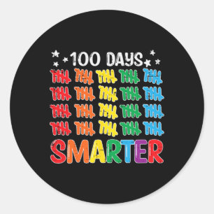 100 Days Smarter 100th Day Of School Teacher Kids  Classic Round Sticker