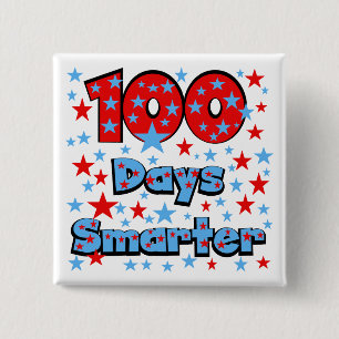 100 Days Smarter 15 Cm Square Badge