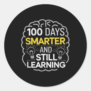 100 Days Smarter And Learning Colours For Apparel  Classic Round Sticker