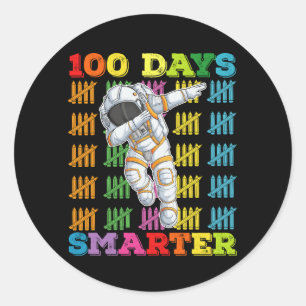 100 Days Smarter Astronaut 100th Day Of School Classic Round Sticker