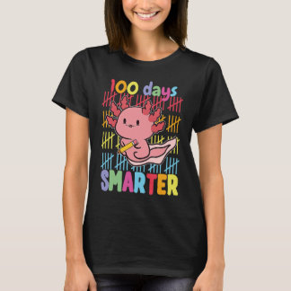 100 Days Smarter Axolotl 100th Day Of School Girls T-Shirt