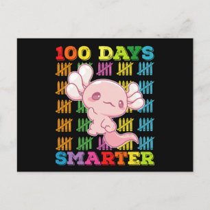 100 Days Smarter Axolotl 100th Day Of School Postcard