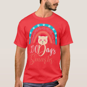 100 Days Smarter Cat Lover Funny 100 Days Of Schoo T-Shirt