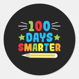 100 Days Smarter  Classic Round Sticker