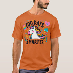 100 days smarter colourful cute unicorn T-Shirt
