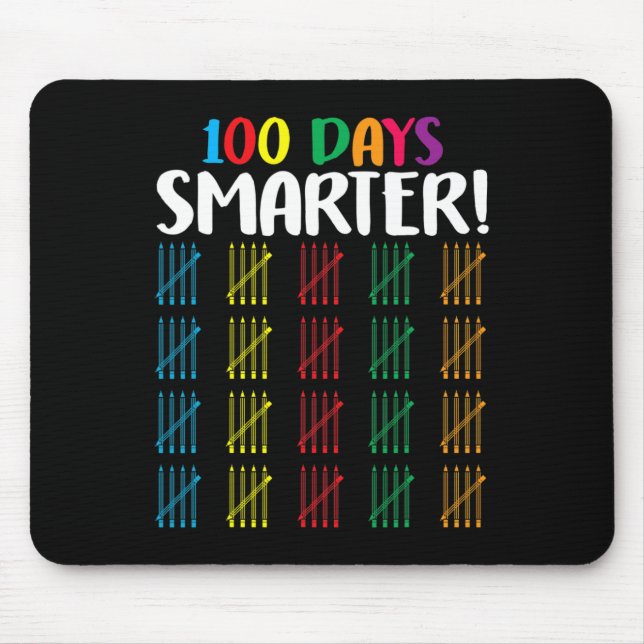 100 days smarter  Counting Hash Marks days of scho Mouse Mat (Front)