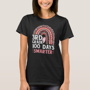 100 Days Smarter Cute 100th Day Of 3rd Grade Rainb T-Shirt