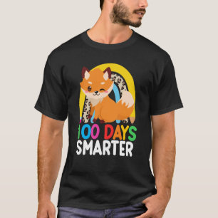 100 Days Smarter Cute Animal Fox 100 Days Of Schoo T-Shirt