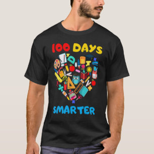 100 Days Smarter Cute Heart for 100th Day Of Schoo T-Shirt