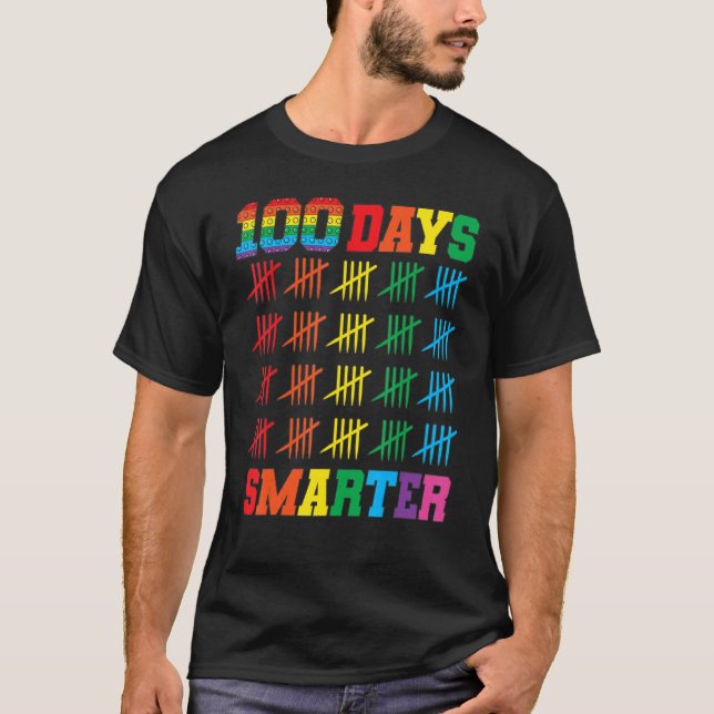 100 Days Smarter Cute Student Boys Girls 100 Days  T-Shirt (Front)