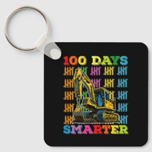 100 Days Smarter Excavator 100th Day Of School Key Ring