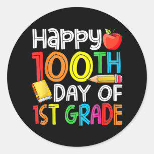 100 Days Smarter First Grade 100th Day Of School 1 Classic Round Sticker