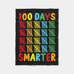 100 Days Smarter Fun Tally Teacher And Students No Fleece Blanket