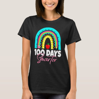 100 Days Smarter Funny 100th Day Of School Rainbow T-Shirt