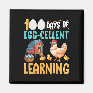 100 Days Smarter Funny Chicken 100th Day Of School Magnet