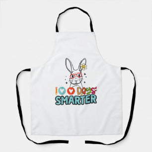 100 Days Smarter Girls Cute Bunny 100th Day Of Sch Apron