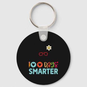 100 Days Smarter Girls Cute Bunny 100th Day Of Sch Key Ring