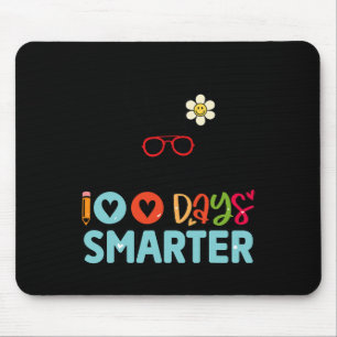 100 Days Smarter Girls Cute Bunny 100th Day Of Sch Mouse Mat