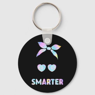 100 Days Smarter Girls Messy Bun Hair 100th Day Of Key Ring