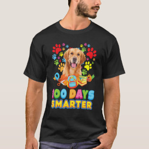 100 Days Smarter Golden Retriever Dog Paw Prints H T-Shirt