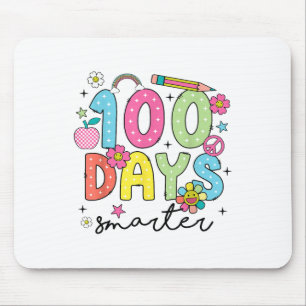 100 Days Smarter Groovy 100th Day Of School Girl Mouse Mat