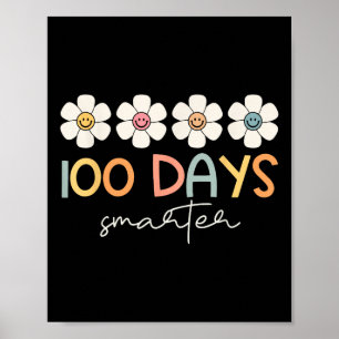 100 Days Smarter Groovy 100th Day Of School Girl T Poster
