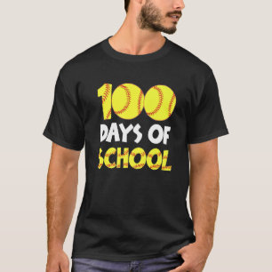 100 Days Smarter Happy 100 Days Of School Softball T-Shirt