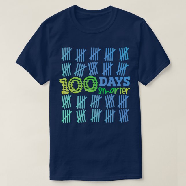 100 Days Smarter Happy 100th Day Of School Funny 2 T-Shirt (Design Front)