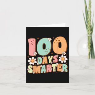 100 Days Smarter Happy 100th Day Of School Groovy Card