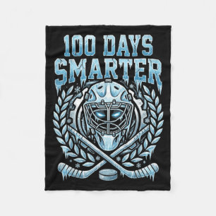100 Days Smarter Happy 100th Day Of School Hockey Fleece Blanket