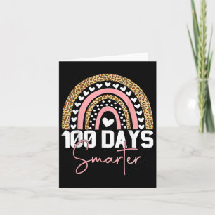 100 Days Smarter Happy 100th Day Of School Rainbow Card