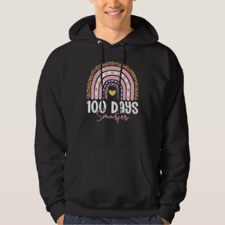 100 Days Smarter Happy 100th Day Of School Rainbow Hoodie