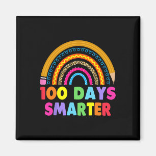 100 Days Smarter Happy 100th Day Of School Rainbow Magnet