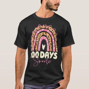 100 Days Smarter Happy 100th Day Of School Rainbow T-Shirt