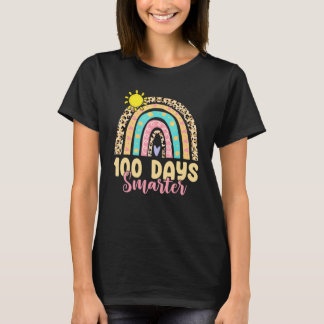 100 Days Smarter Happy 100th Day Of School Rainbow T-Shirt