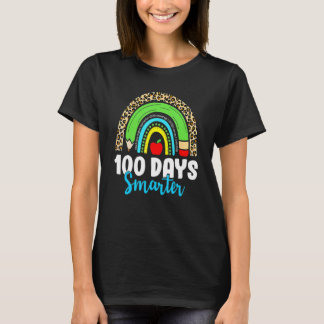 100 Days Smarter Happy 100th Day Of School Rainbow T-Shirt