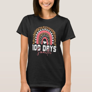 100 Days Smarter Happy 100th Day Of School Rainbow T-Shirt