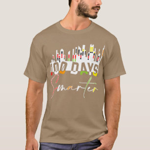 100 Days Smarter Happy 100th Day Of School Rainbow T-Shirt
