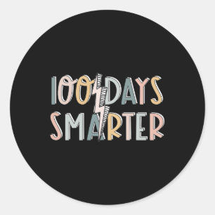 100 Days Smarter Happy 100th Day Of School Student Classic Round Sticker