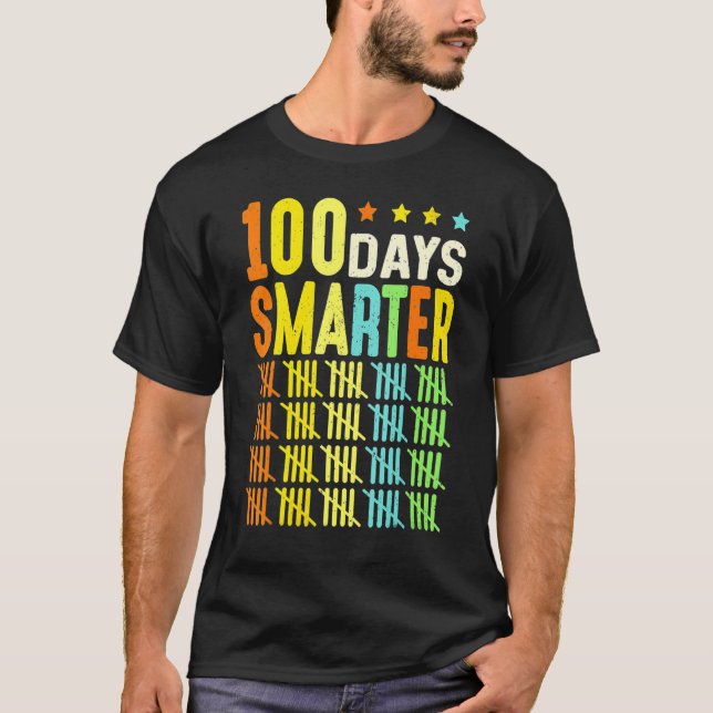 100 Days Smarter Happy 100th Day Of School Student T-Shirt (Front)
