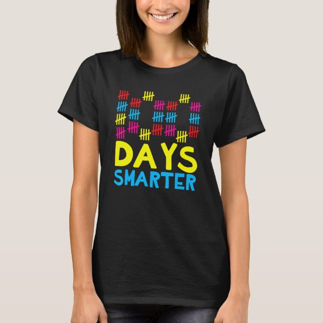 100 Days Smarter Happy 100th Day Of School Student T-Shirt (Front)