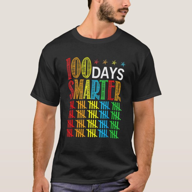 100 Days Smarter Happy 100th Day Of School Student T-Shirt (Front)
