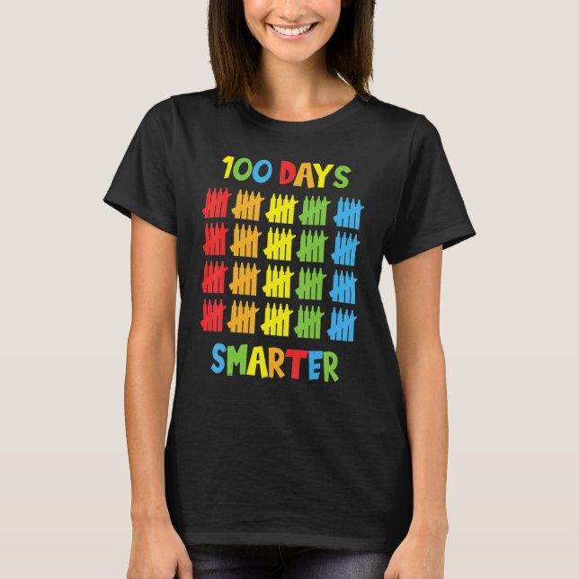100 Days Smarter Happy 100th Day Of School Tally M T-Shirt (Front)