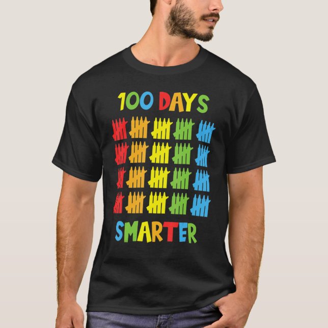 100 Days Smarter Happy 100th Day Of School Tally M T-Shirt (Front)