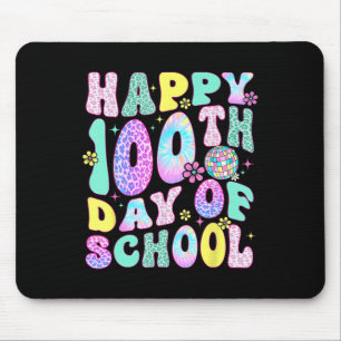 100 Days Smarter Happy 100th Day Of School Tie Dye Mouse Mat