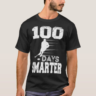 100 Days Smarter Hockey Sports 100th Day Of School T-Shirt
